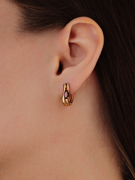 Серьги из серебра с гранатами в ювелирном интернет-магазине