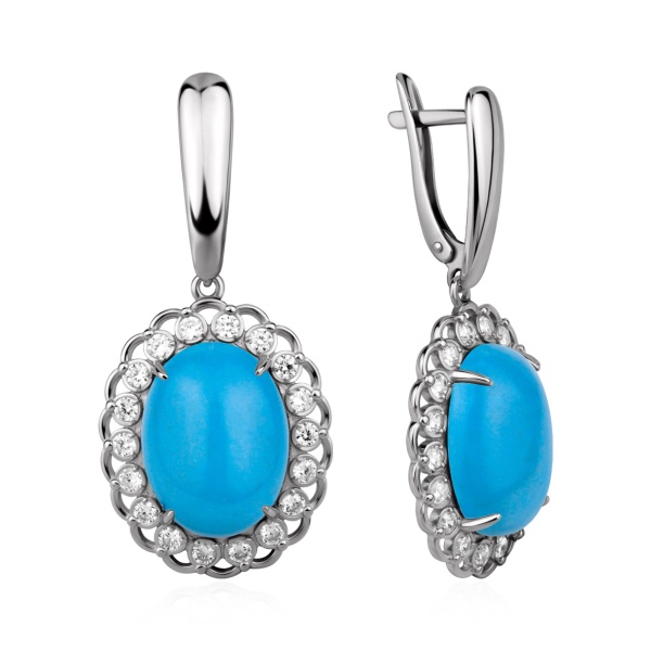 Серьги из серебра с бирюзой