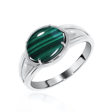 Купить кольцо из серебра с малахитом в интернет-магазине KRASNOE