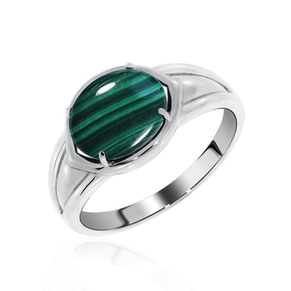 Купить кольцо из серебра с малахитом в интернет-магазине KRASNOE