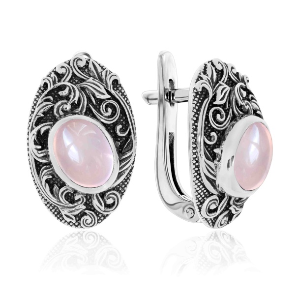 Серьги из серебра с кварцем 2310101369-30 от KRASNOE, металл Серебро, вставка Кварц