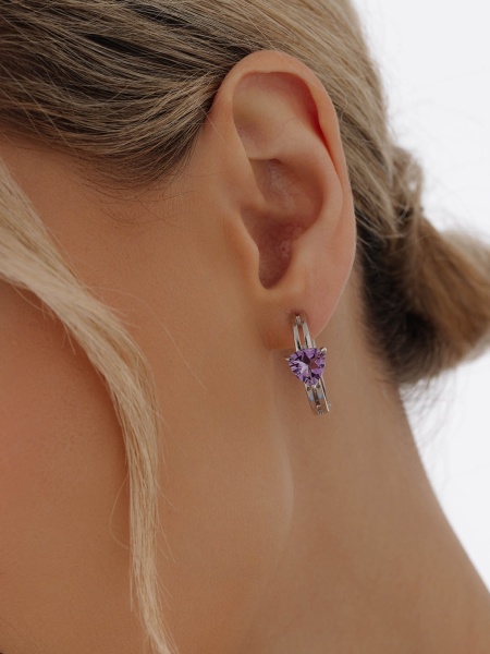 Серьги из серебра с аметистом