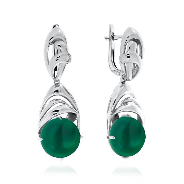 Серьги из серебра с агатами 2340390953-60 от KRASNOE, металл Серебро, вставка Агат