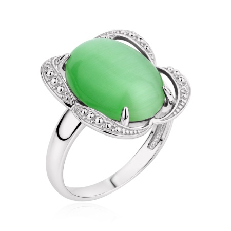 Купить кольцо из серебра с кошачим глазом в интернет-магазине KRASNOE