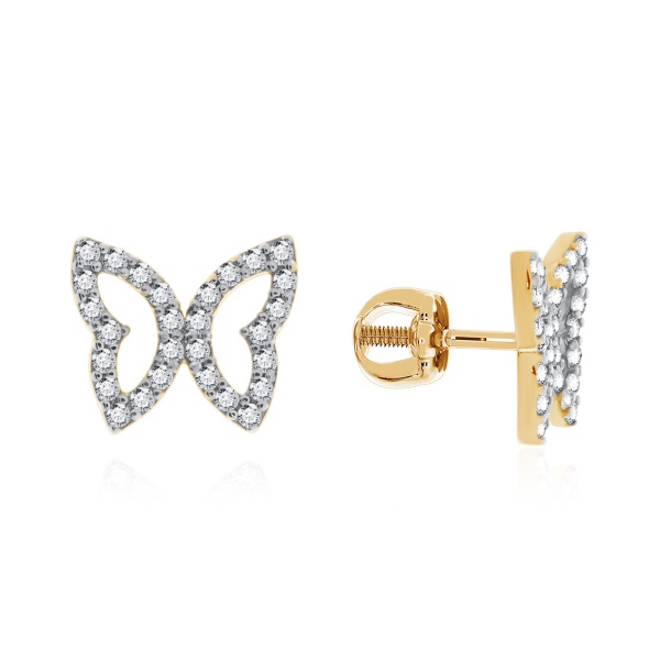 Пусеты из серебра с фианитами со скидкой