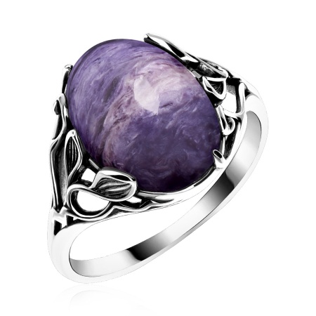 Купить кольцо из серебра с чароитом в интернет-магазине KRASNOE