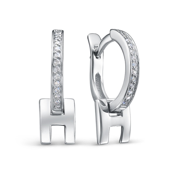 Серьги из серебра с1205342 от KRASNOE, металл Серебро, вставка Фианит