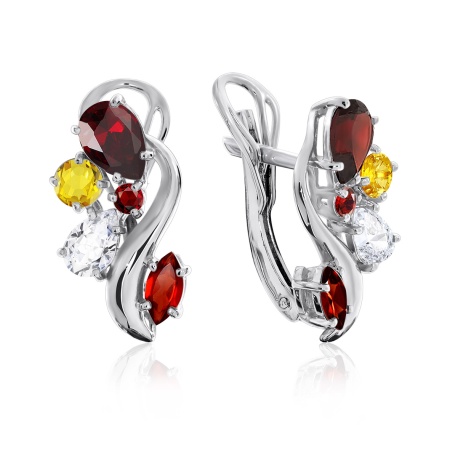 Серьги из серебра с фианитом 2340200873-31 от KRASNOE, металл Серебро, вставка Фианит