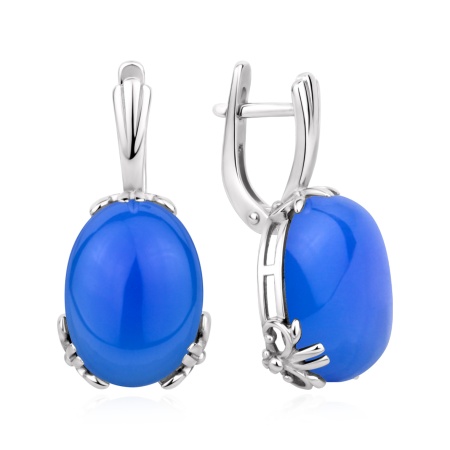Серьги из серебра с агатом
