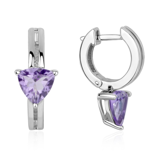 Серьги из серебра с аметистами