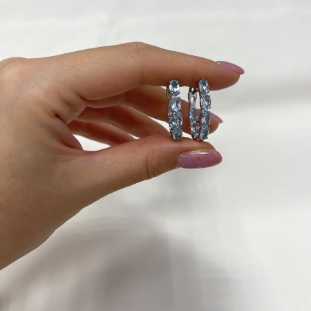 Серьги из серебра с топаз sky