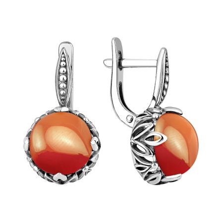 Серьги из серебра с сердоликом