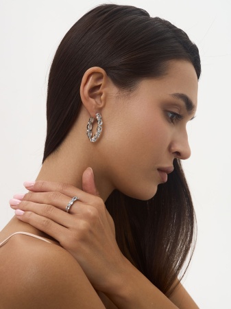 Серьги из серебра с топазом