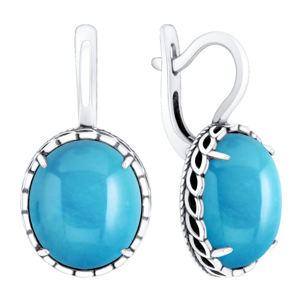 Серьги из серебра с бирюзой