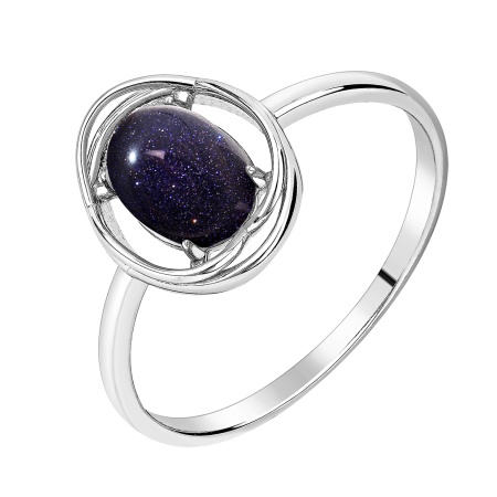 Купить кольцо из серебра с авантюрином в интернет-магазине KRASNOE