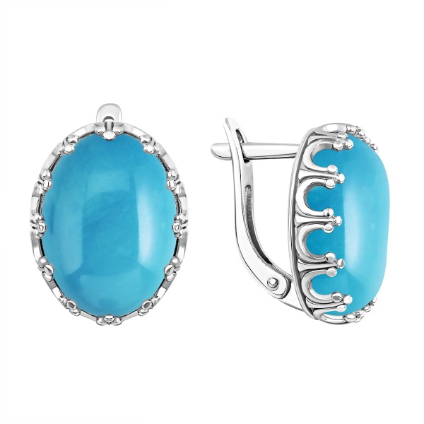 Серьги из серебра с бирюзой