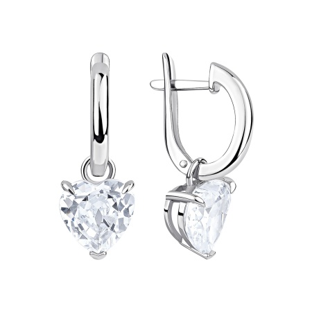 Серьги из серебра с фианитом