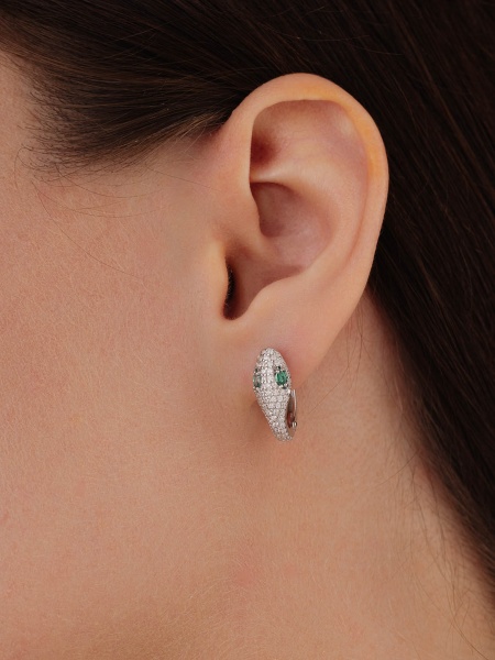 Серьги из серебра с фианитами в ювелирном интернет-магазине