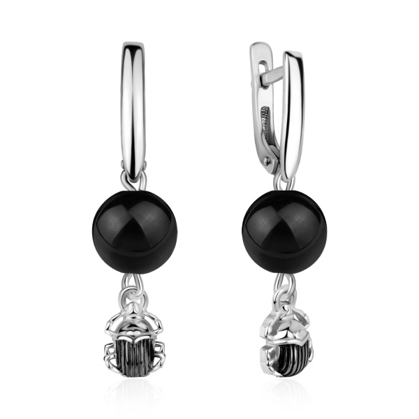 серьги из серебра с жадом