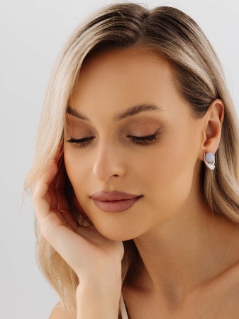 Серьги из серебра с агатами