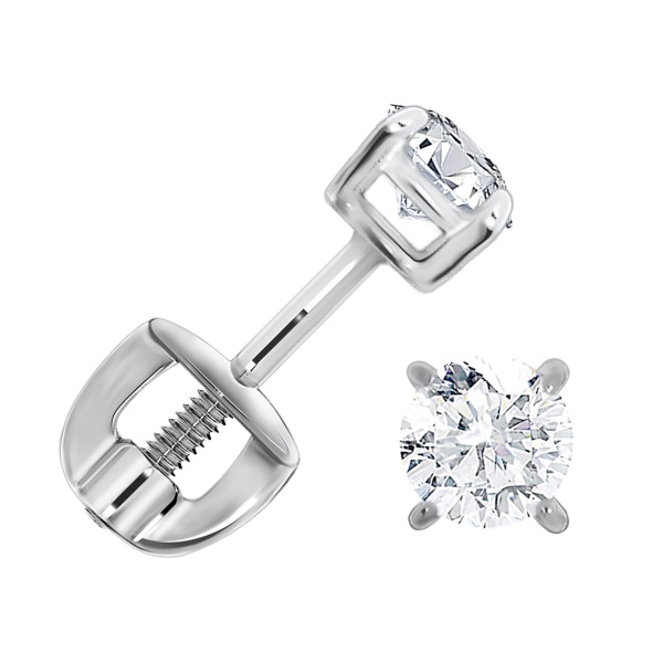 Пусеты из серебра с фианитами П340200140 от KRASNOE, металл Серебро, вставка Фианит