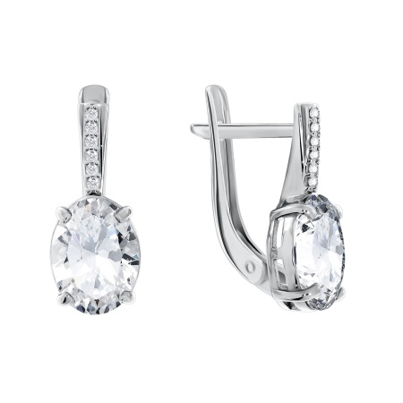 Серьги из серебра с фианитом