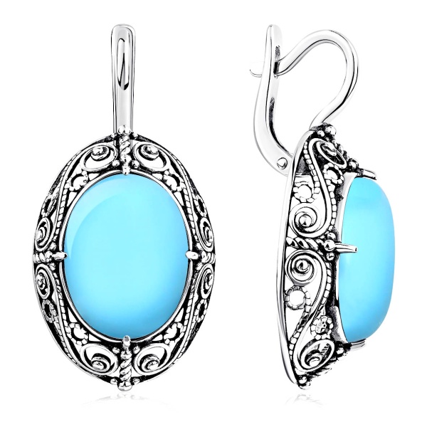 Серьги из серебра с бирюзой