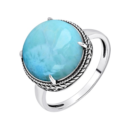 Купить кольцо из серебра с ларимаром в интернет-магазине KRASNOE