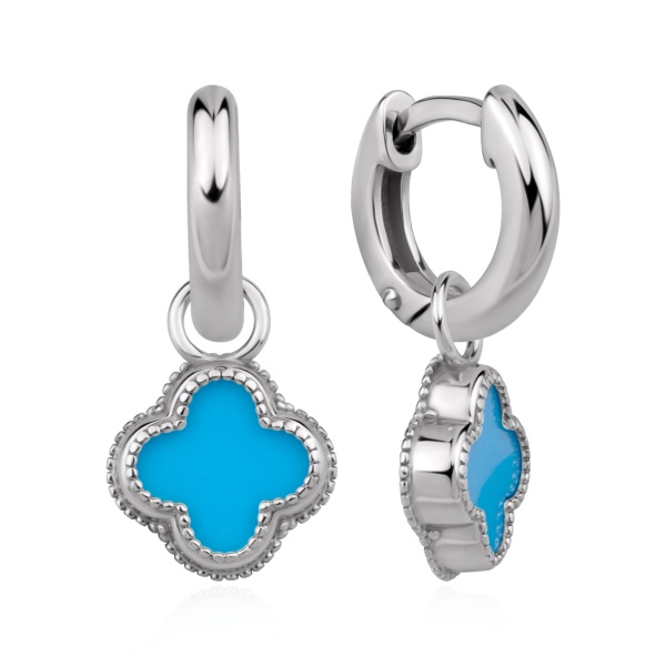 Серьги из серебра с имитацией бирюзы