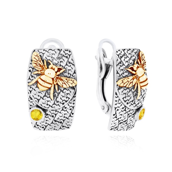 Серьги из серебра с кварцем 2317181769-50 от KRASNOE, металл Серебро, вставка Кварц г/т