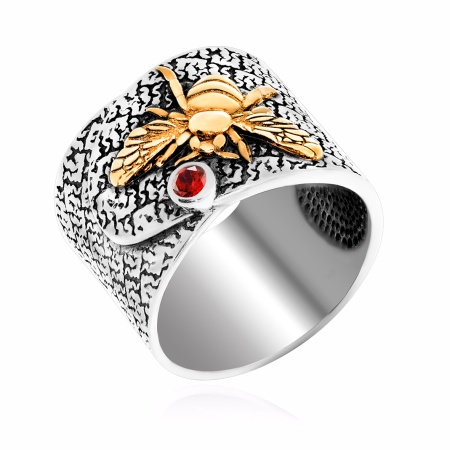 Купить кольцо из серебра с гранатом в интернет-магазине KRASNOE