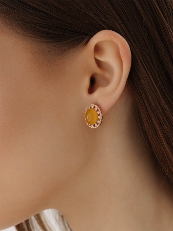 Серьги из серебра с агатом
