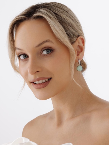 Серьги из серебра с амазонитами