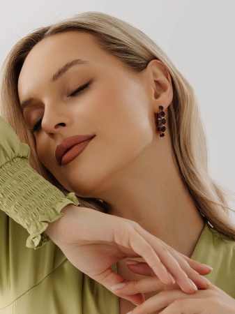 Серьги из серебра с гранатами