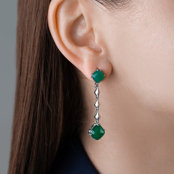 Серьги из серебра с агатами 2340391201-60 от KRASNOE, металл Серебро, вставка Агат