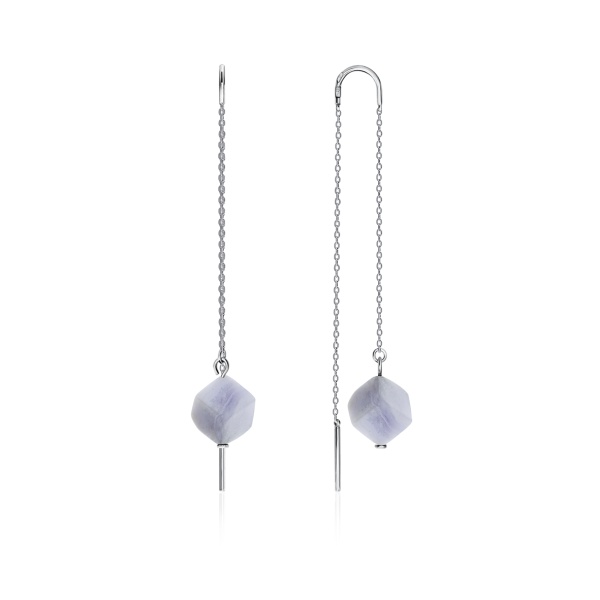 Серьги из серебра с агатом 2340390703-9-84 от KRASNOE, металл Серебро, вставка Агат