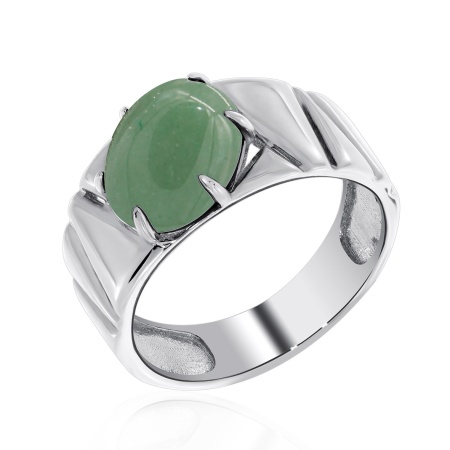 Купить кольцо из серебра с нефритом в интернет-магазине KRASNOE
