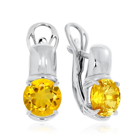 Серьги из серебра с цитринами
