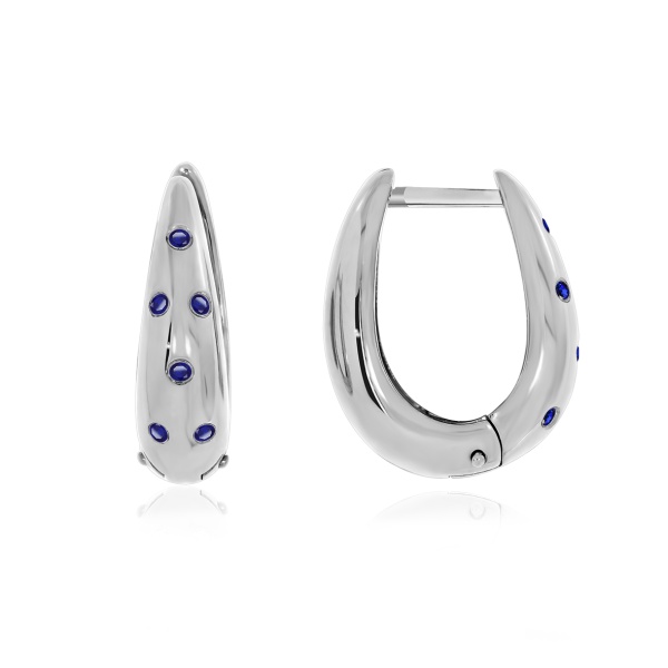Серьги из серебра с наносапфиром со скидкой