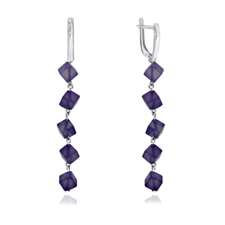 Серьги из серебра с агатом