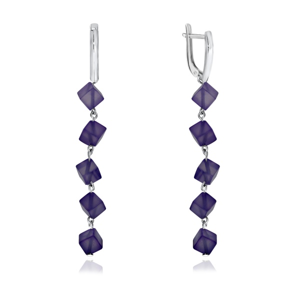 Серьги из серебра с агатом