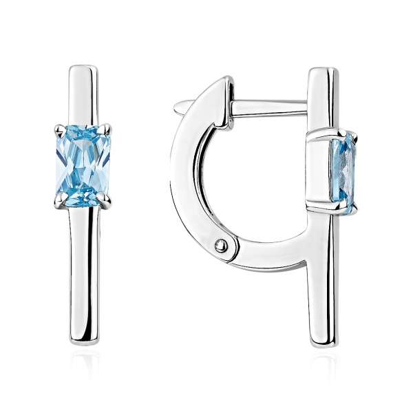 Серьги из серебра с фианитами в ювелирном интернет-магазине