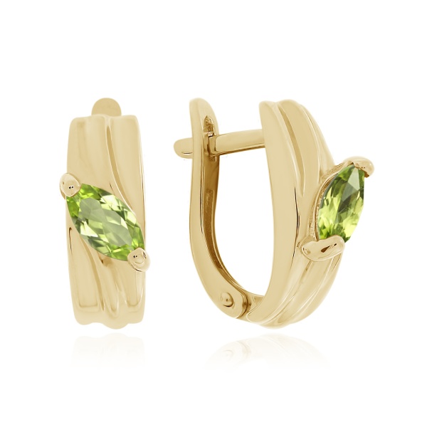 Серьги из серебра с хризолитами в ювелирном интернет-магазине