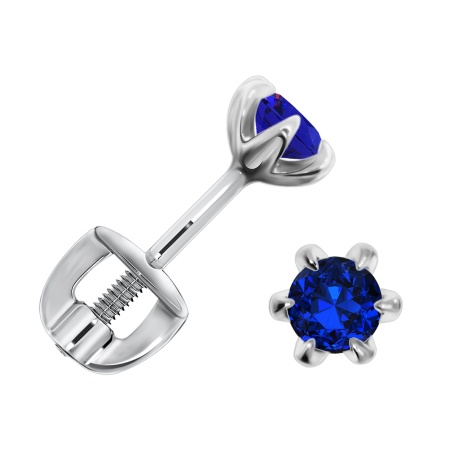 Пусеты из серебра с ситаллами