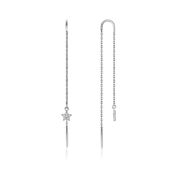 Серьги из серебра с фианитом со скидкой