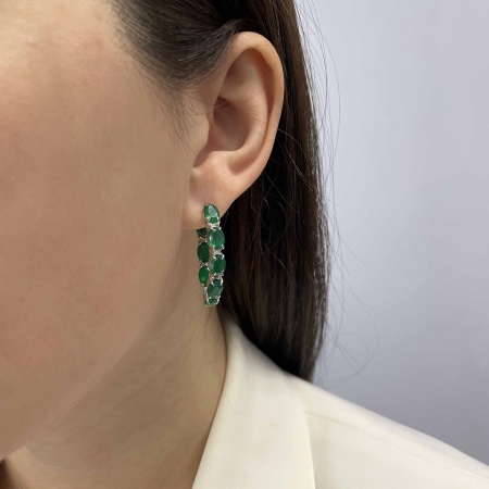 Серьги из серебра с агатами