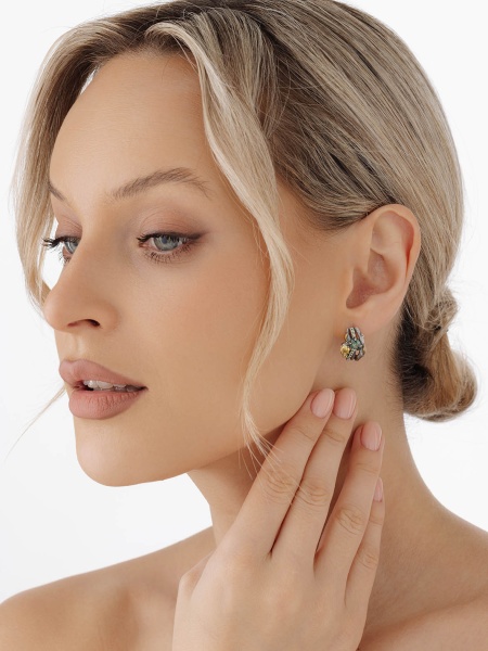 Серьги из серебра с фианитами в ювелирном интернет-магазине