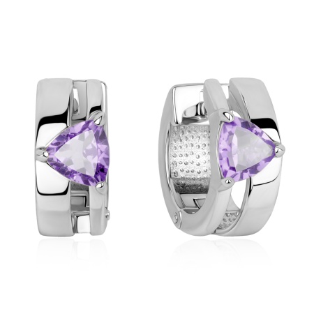Серьги из серебра с аметистом