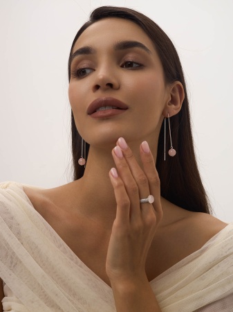 Серьги из серебра с кварцем 2340100710-6-30 от KRASNOE, металл Серебро, вставка Кварц