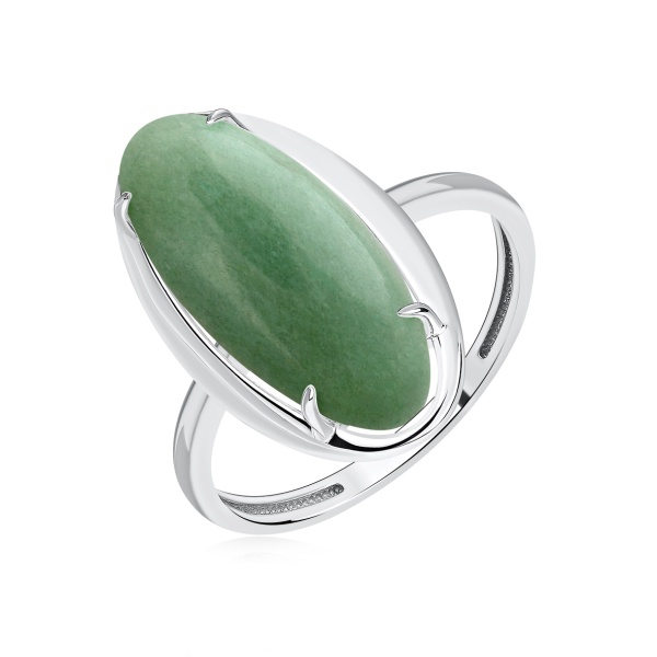 Кольцо из серебра с авантюрином натур. со скидкой